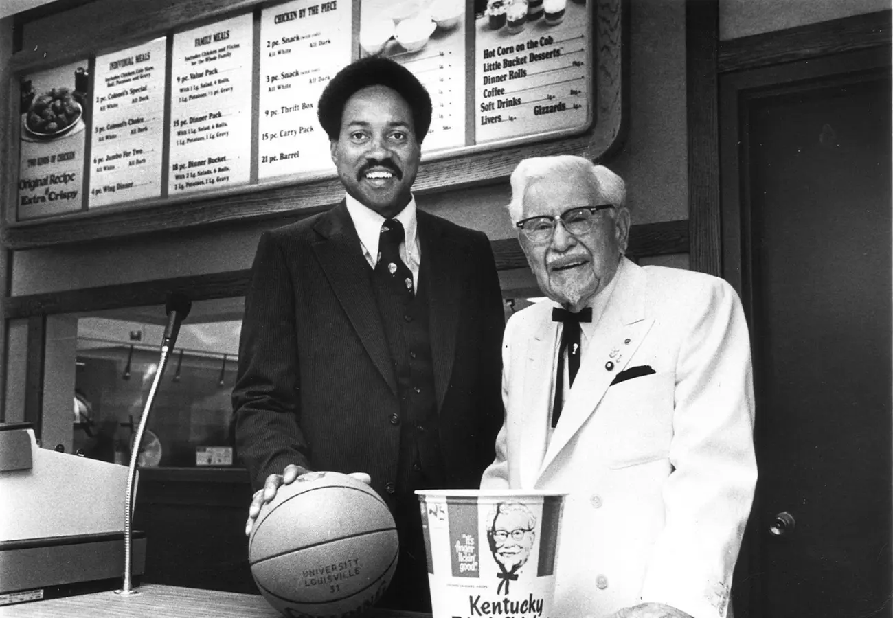 Image of George Tinsely with Colonel Saunders